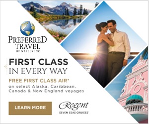 Preferred Travel first class free offer ad